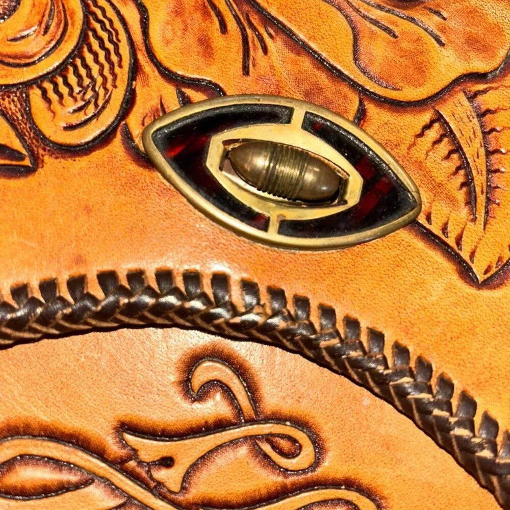 RJM Hand Tooled Leather bag hand tooled